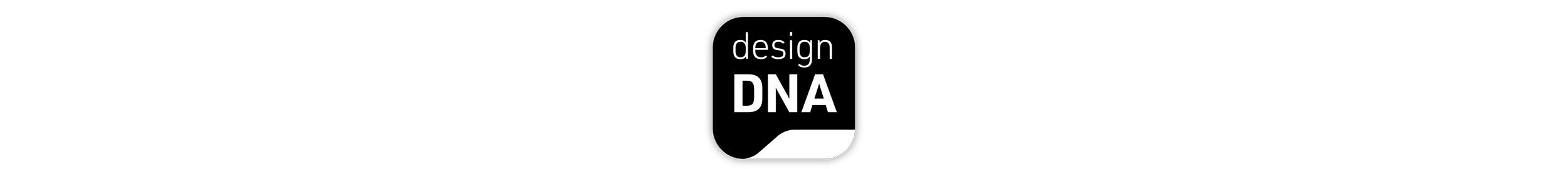 Design DNA Icon in schwarz auf weißer Fläche