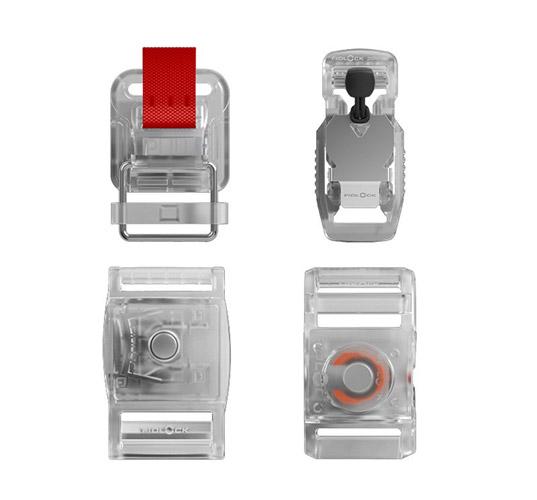 Four different transparent magnetic buckles as preview