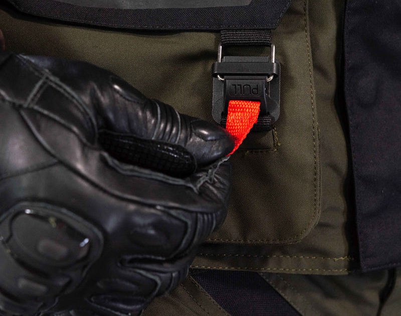 Close-Up of the closed HOOK fastener on jacket