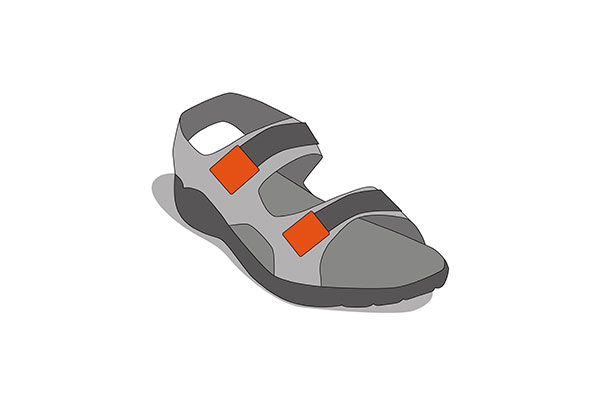 Fastening concept with FIDLOCK buckles for sandals