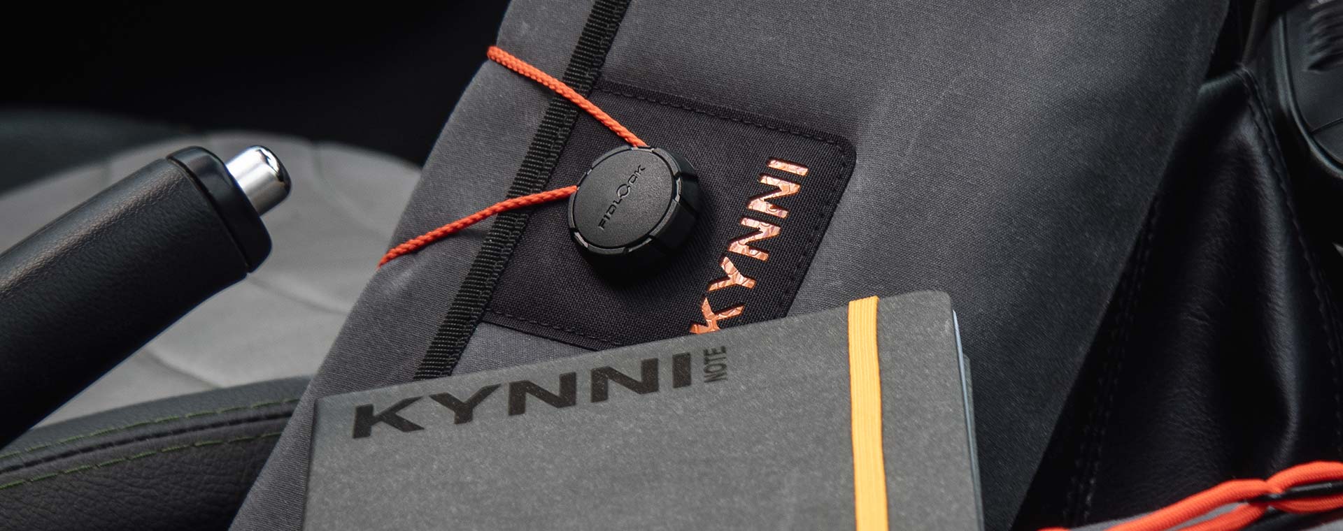 KYNNI tool roll Folio with WINCH fastener in car