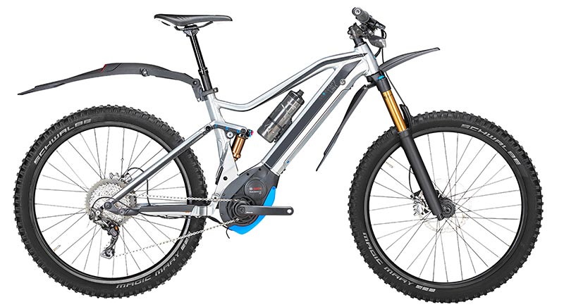 E-Bike equipped with MonkeyLink lights and mudguard with integrated light
