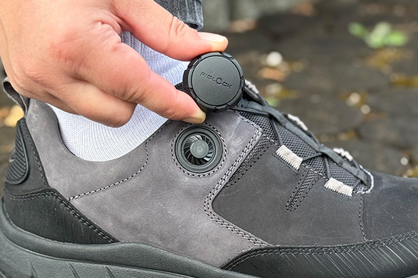 winch fastener at the gabor shoe close up 