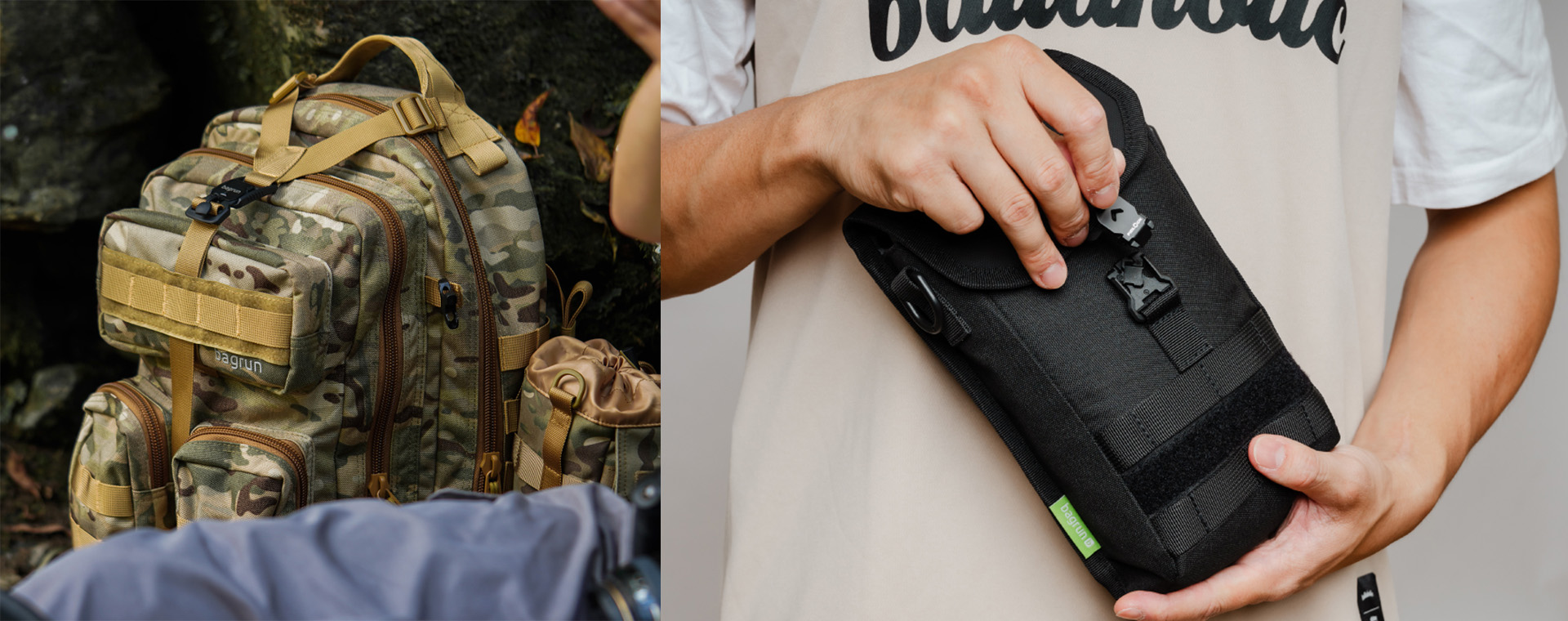 fullsize picture of the bagrun products with fidlock fasteners 