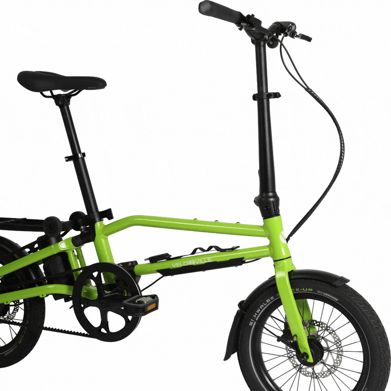 foltable bike by velo de ville equipped with fidlock fasterers