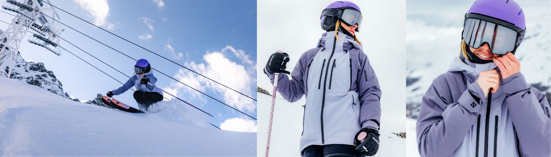 Salamon pictures of the ski helmet equipped with fidlock fastener