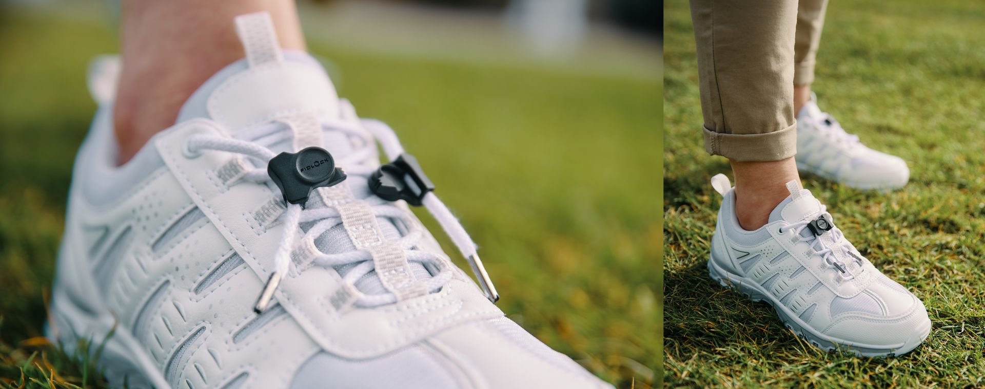 White Shoes with FIDLOCKs MAGKNOT buckle