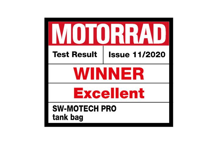 MOTORRAD test result, rewarding SW-Motech PRO tank bags as winner