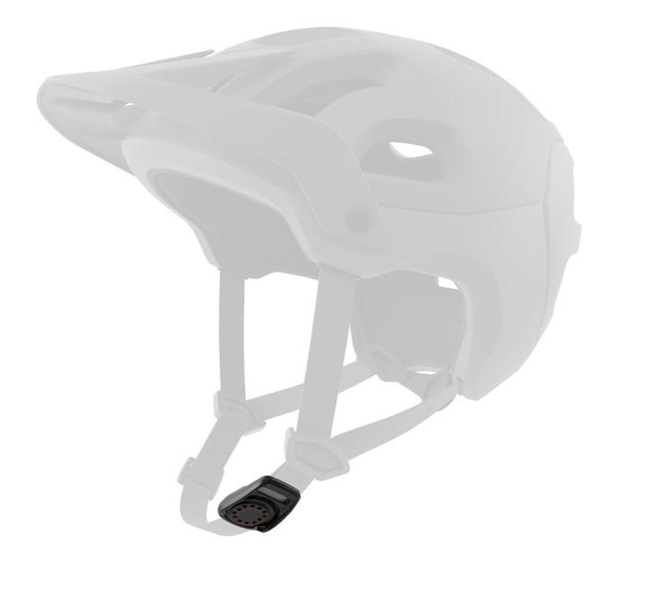 Helmet with closed COINTRAP helmet buckle